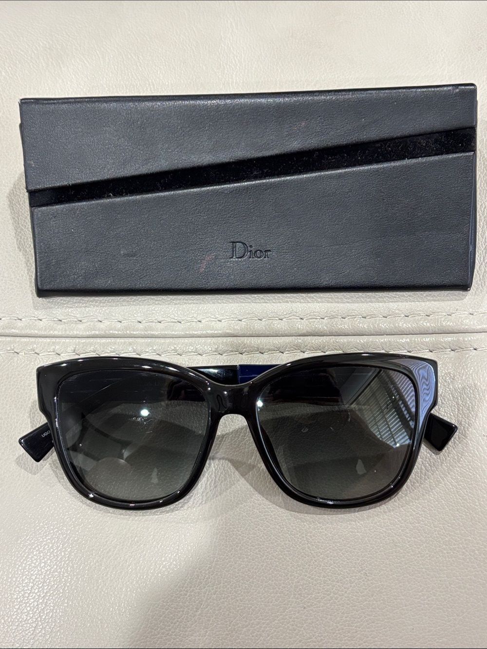Christian Dior Ribbon Black Sunglasses with Dior Case